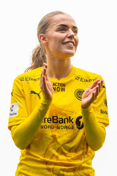 Andrea Karoline Nymo Holmstrøm of Bodø/Glimt celebrates
