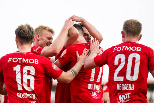Joachim Soltvedt of Brann celebrates after scoring the 0-2 goal