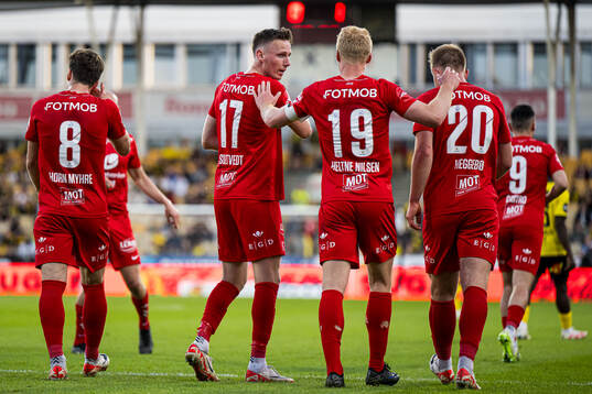Joachim Soltvedt of Brann celebrates after scoring the 0-2 goal