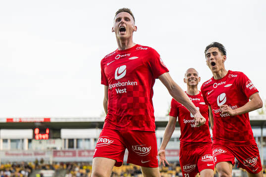 Joachim Soltvedt of Brann celebrates after scoring the 0-2 goal