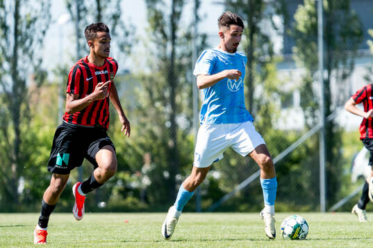 Brommapojkarnas Ossian Nordvall och Malmö FFs Alexandru