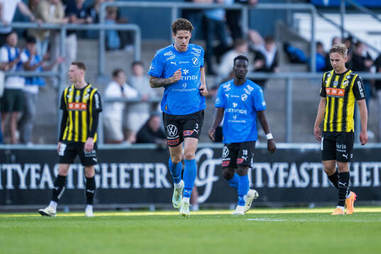 Halmstads Gabriel Wallentin efter att han gjort 1-0