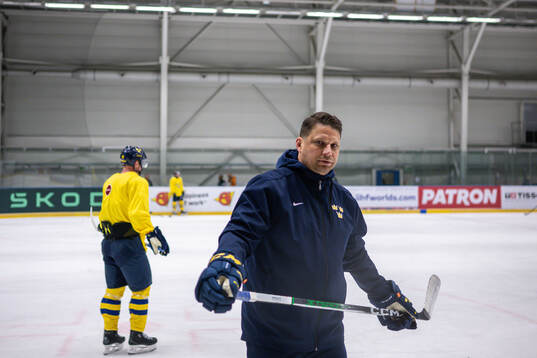 Assistant coach Josef Boumedienne of Sweden at a practice