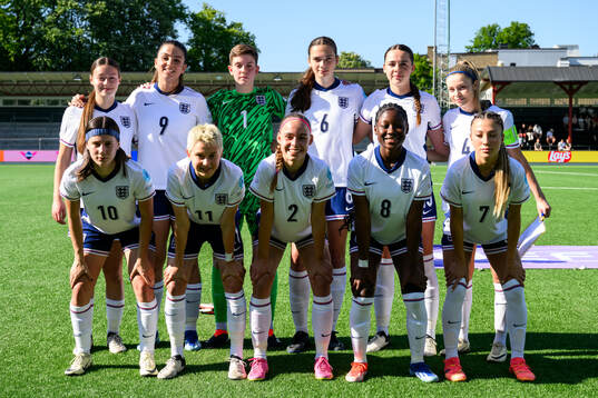 The starting eleven of England pose for a photo