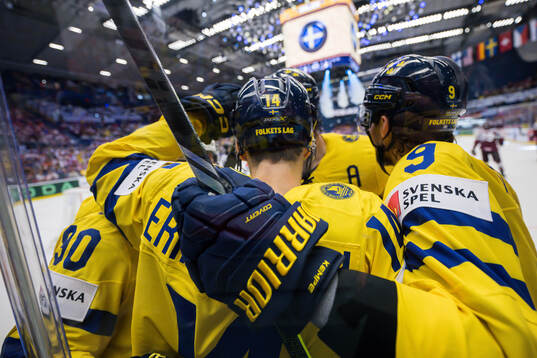 Joel Eriksson Ek of Sweden celebrates