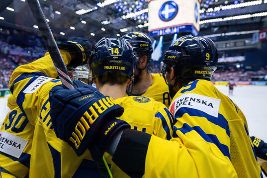 Joel Eriksson Ek of Sweden celebrates