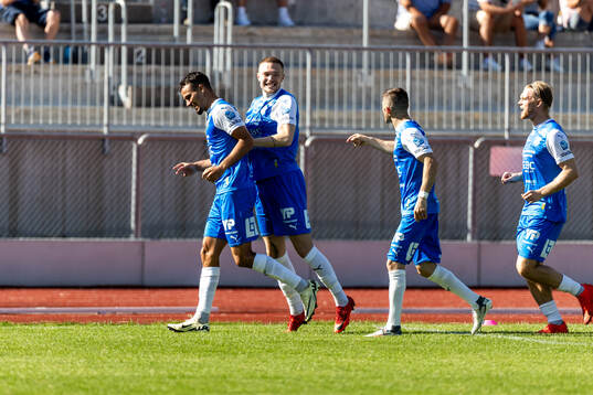 IK Oddevolds Assad Al Hamlawi har gjort 1-1 och jublar