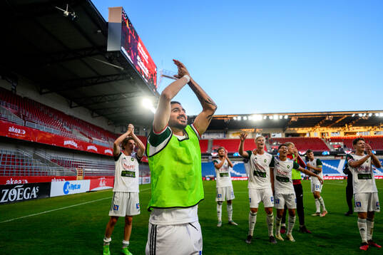 Skövde AIKs Elmar Abraham jublar