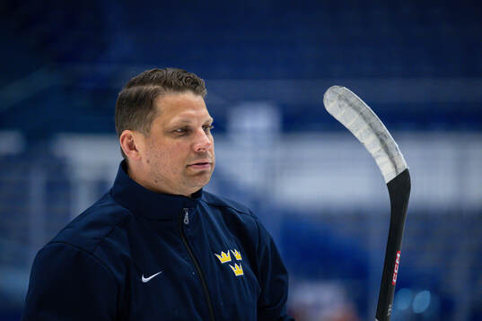 Assistant coach Josef Boumedienne of Sweden at a practice