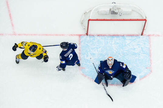 Joel Eriksson Ek of Sweden celebrates