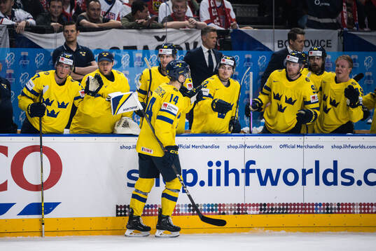 Joel Eriksson Ek of Sweden celebrates