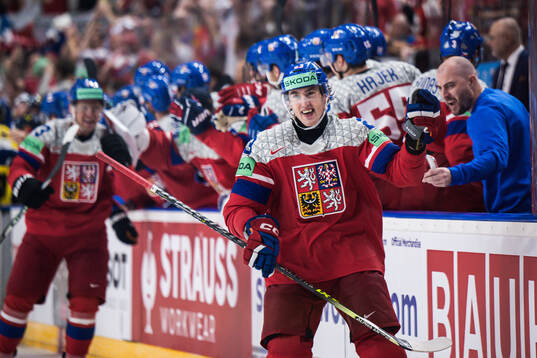 Lukas Sedlak of Czech Republic celebrates