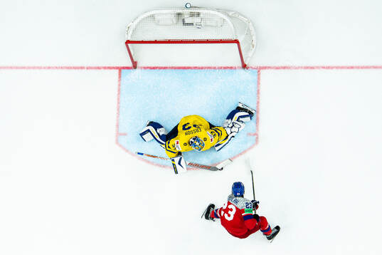 Lukas Sedlak of Czech Republic scores the 6-3 goal behind