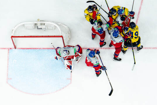 Carl Grundström, Joel Eriksson Ek and Fabian Zetterlund of