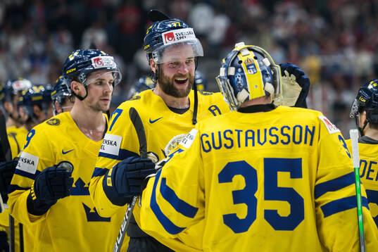 Victor Hedman of Sweden celebrates
