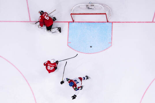Pavel Zacha of Czech Republic celebrates the 0-1 goal