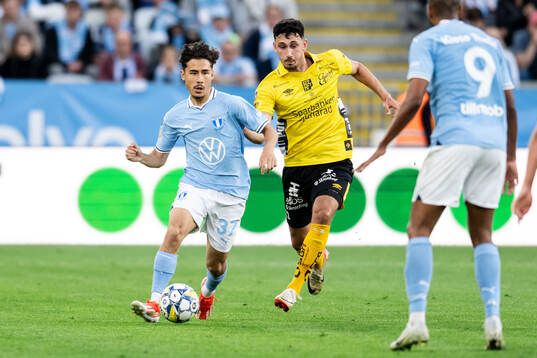 Malmö FFs Adrian Skogmar och Elfsborgs Dion Krasniqi