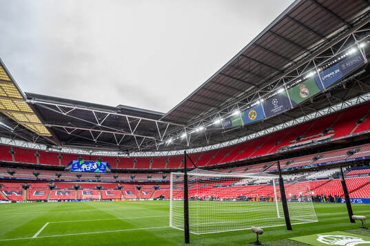 General interior view of Wembley Stadium ahead of the UEFA Champions League final between Dortmund and Real Madrid on May 31, 2024 in London. 