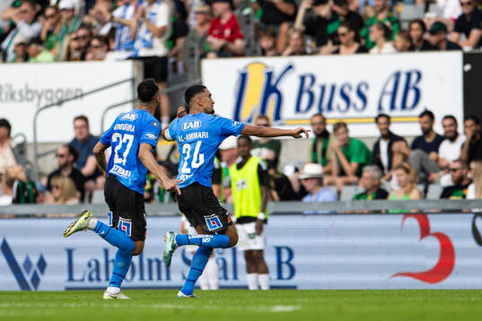 Halmstads Amir Al-Ammari jublar efter 2-0