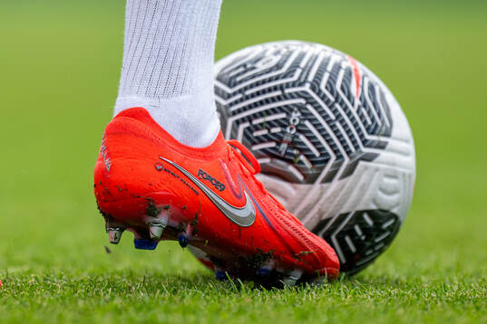 The Nike football shoe of Erling Braut Haaland of the Norwegian national football team
