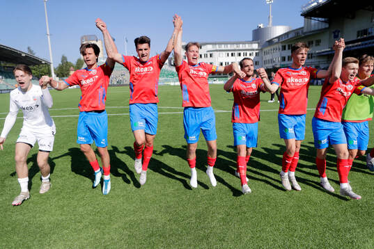 Helsingborg spelare jublar