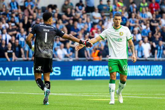 Hammarbys målvakt Oliver Dovin och Edvin Kurtulus