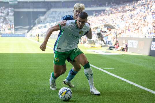 Hammarbys Edvin Kurtulus och Djurgårdens Lucas Bergvall