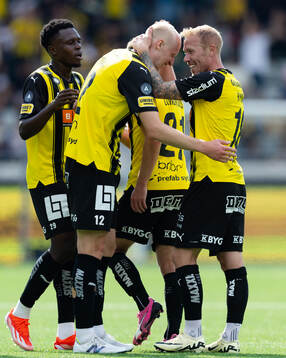 Häckens Valgeir Lunddal jublar efter 1-0