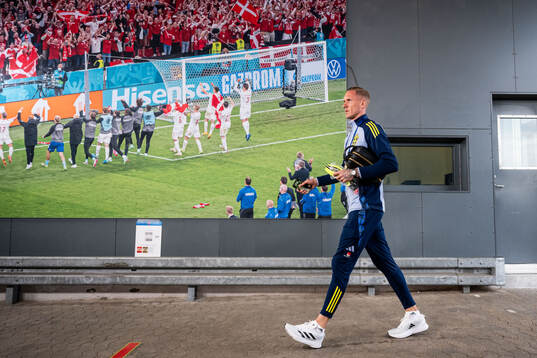 Goalkeeper Robin Olsen of Sweden ahead of the international friendly football match between Denmark and Sweden on June 5, 2024 in Copenhagen. 