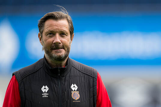 Frode Fagermo, head coach of AaFK Fortuna, ahead of the 1. division football match between AaFK Fortuna and Bodø/Glimt on June 8, 2024 in Ålesund.