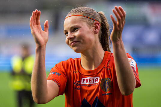 Sofie Emilie Riis of AaFK Fortuna celebrates