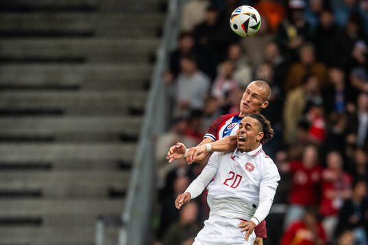 Leo Østigård of Norway and Yussuf Poulsen of Denmark