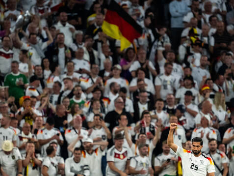 Emre Can of Germany celebrates after scoring the 5-1 goal