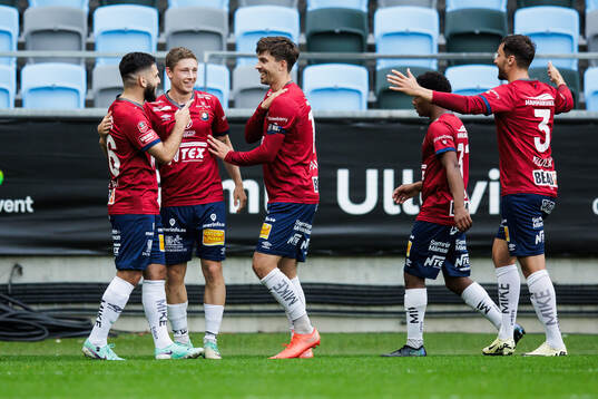 Örgrytes Edi Sylisufaj jublar efter 1-0
