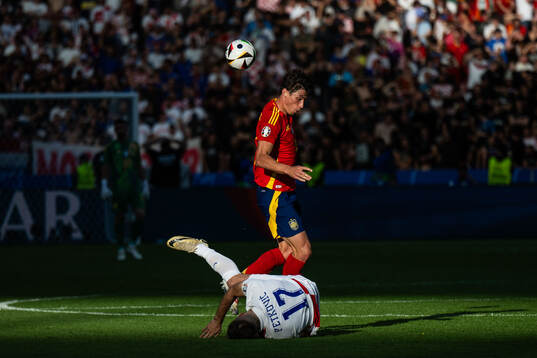 Robin Aime Le Normand Mainfray of Spain and Domagoj Vida of