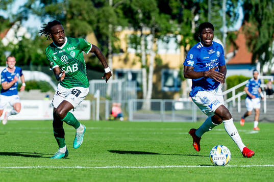 Brages Ieltsin Jeronimo Semedo Camoes och Trelleborgs Abel Ogwuche