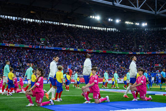 Antoine Griezmann of France enters the pitch ahead of the UEFA Euro 2024 Football Championship match between Austria and France on June 17, 2024 in Düsseldorf. 
