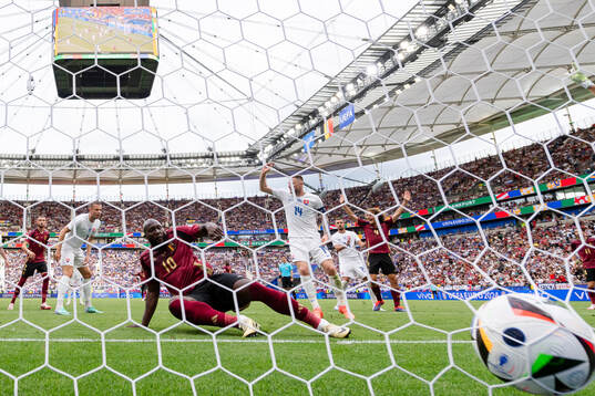Romelu Lukaku of Belgium with a disallowed goal