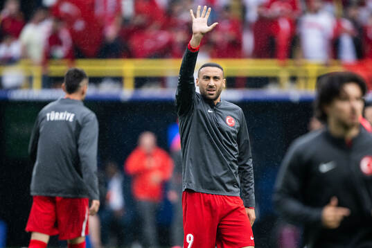 Cenk Tosun of Türkiye ahead of the UEFA Euro 2024 Football Championship match between Türkiye and Georgia on June 18, 2024 in Dortmund. 