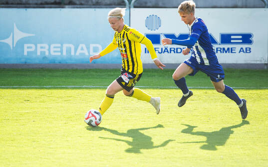  IFK Hässleholms Alvin Holmgren i matchen i div 2 mellan IFK Hässleholm och IFK Trelleborg i Hässleholm 18 juni 2024.