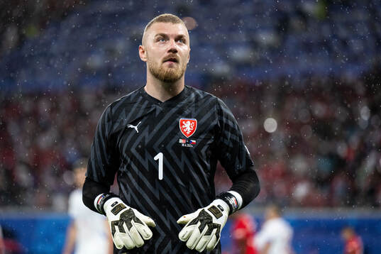 Goalkeeper Jindfich Stanek of Czech Republic