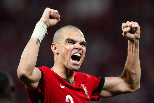Pepe of Portugal celebrates