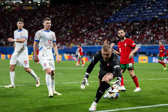 goalkeeper Jindfich Stanek of Czech Republic