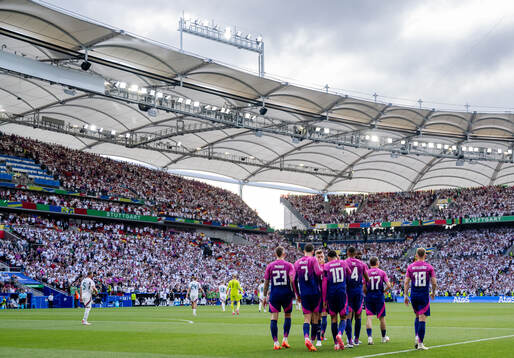 Jamal Musiala of Germany celebrates with teammates