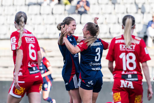 FC Rosengårds Gudrun Arnardottir och Ria Noora Minerva