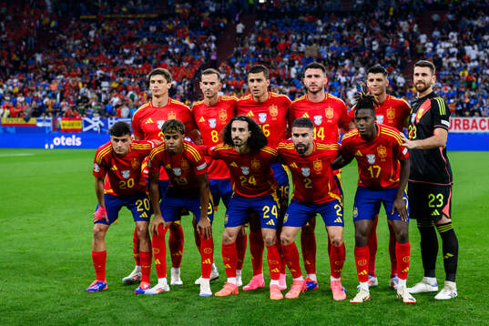 The starting eleven of Spain ahead of the UEFA Euro 2024 Football Championship match between Spain and Italy on June 20, 2024 in Gelsenkirchen. 
