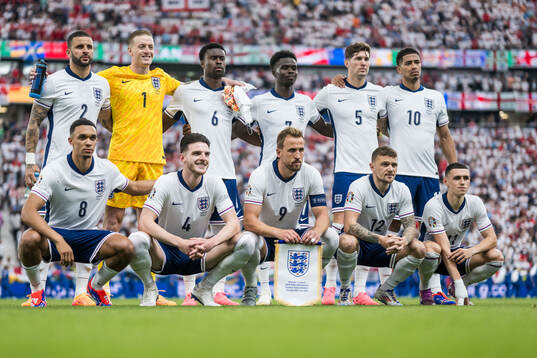 The starting eleven of England