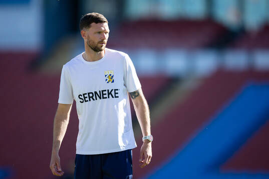 IFK Göteborgs spelarutvecklare Marcus Berg innan träningsmatchen i fotboll mellan IFK Göteborg och IFK Norrköping den 25 juni 2024 i Göteborg. 