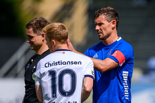 Malmö FFs Anders Christiansen och Lyngbys Andreas Bjelland