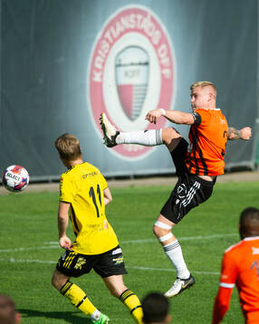Kristianstads Linus Svensson i matchen i div 2 mellan Kristianstads FC och IFK Hässleholm i Kristianstad 29 juni 2024.